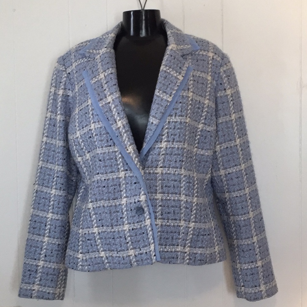 Requirements Blazer Jacket Plaid Light Blue